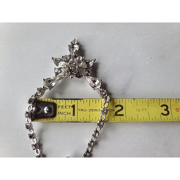 Bogoff Prong Set Clear Rhinestone Adjustable Choker Necklace, Vintage - Picture 9 of 10